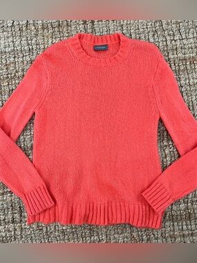 Wooden Ships lightweight coral crewneck long sleeve wool blend sweater M/L